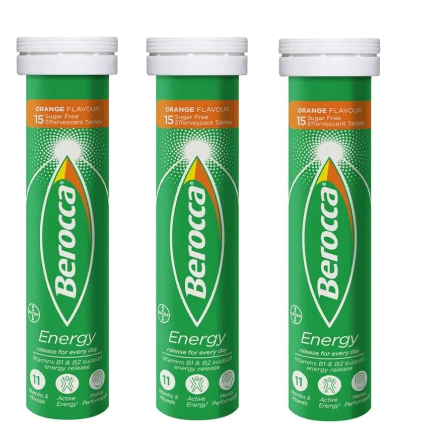Comparación de tamaño de Berocca en manos para referencia de escala