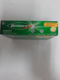 Berocca primer plano de tableta mostrando textura y disolución fácil