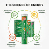 Berocca cuatro sabores en el pack: naranja, berry, mango y frambuesa-cassis, diversidad de opciones sabrosas