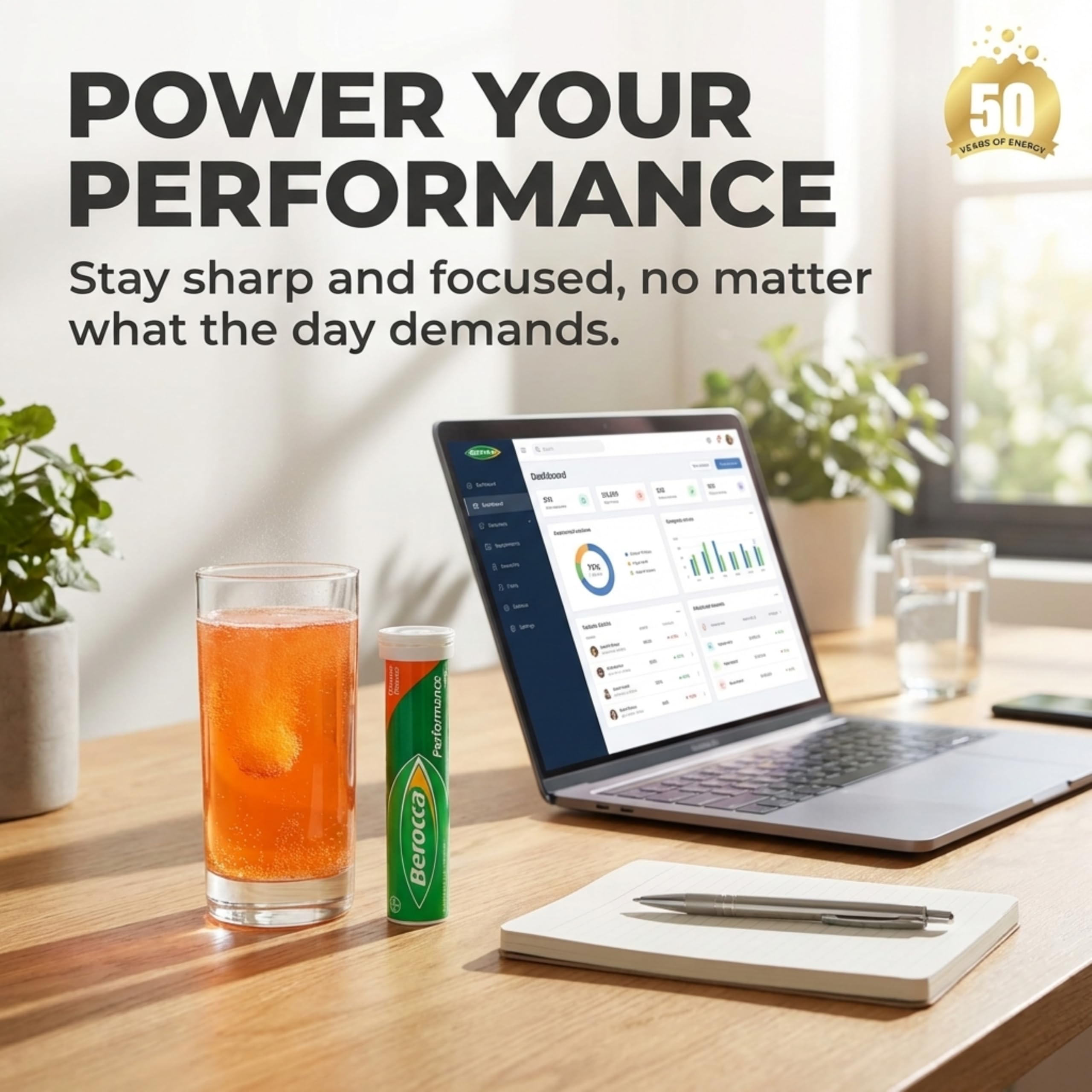 Berocca etiqueta nutricional en primer plano mostrando vitaminas y minerales principales, transparencia informativa