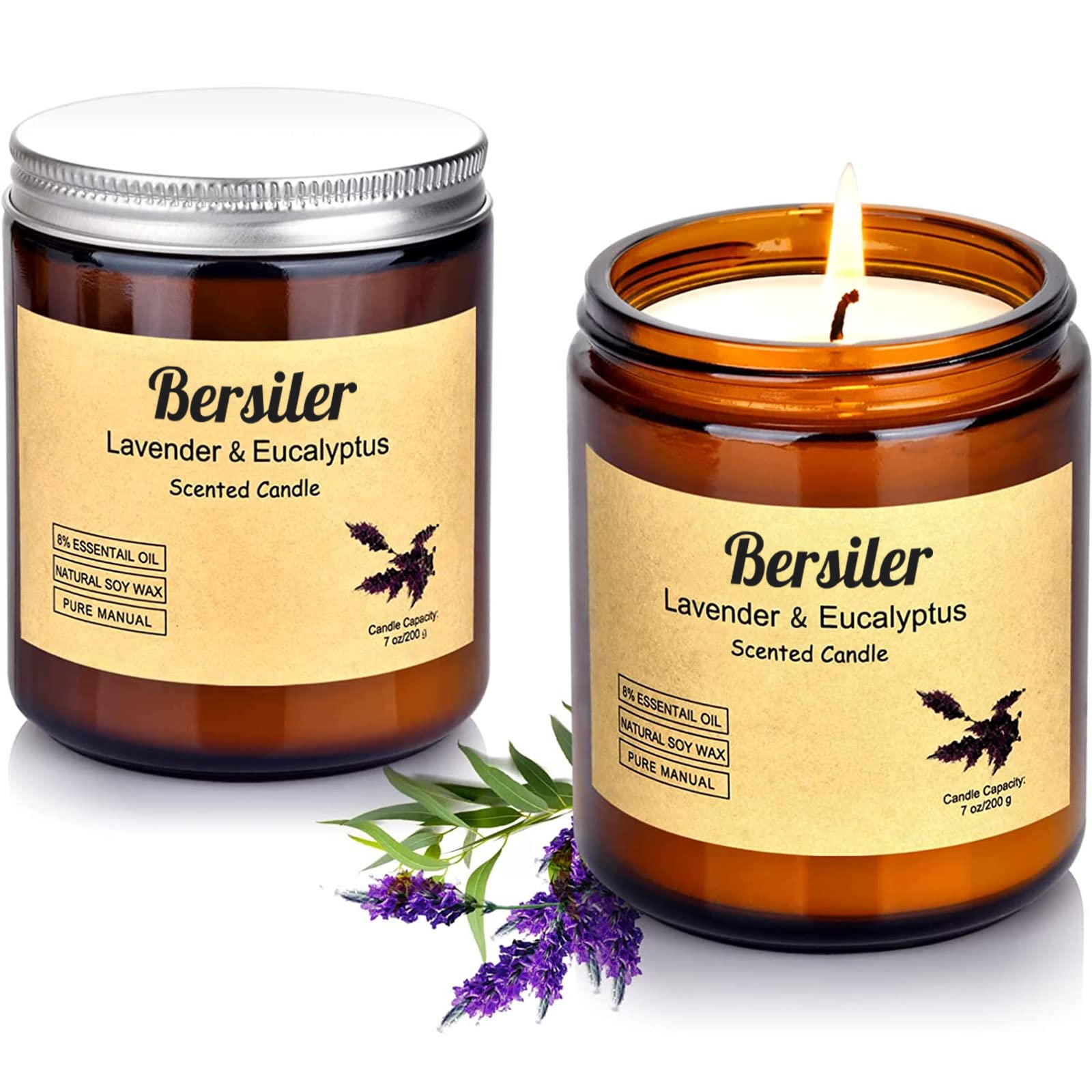 Bersiler pack frontal de dos velas mostrando presentación y beneficio relajante