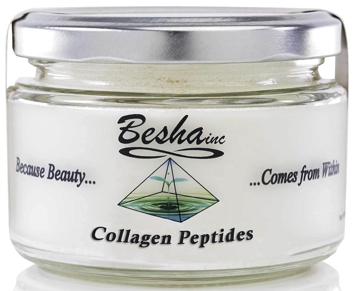 BESHA INC colágeno en polvo frente mostrando diseño y uso práctico