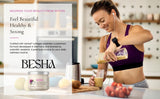 BESHA INC etiqueta con información nutricional y certificaciones, transparencia y calidad