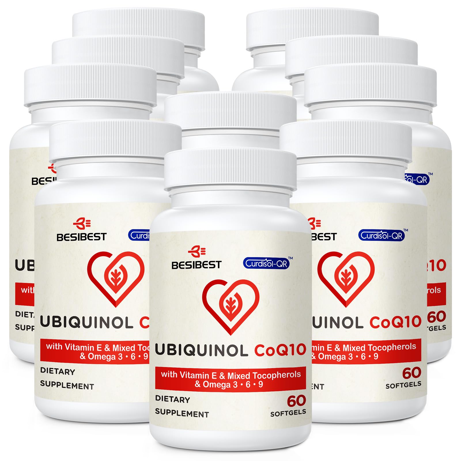 Besibest frasco frontal mostrando 60 softgels y pill benefit absorción