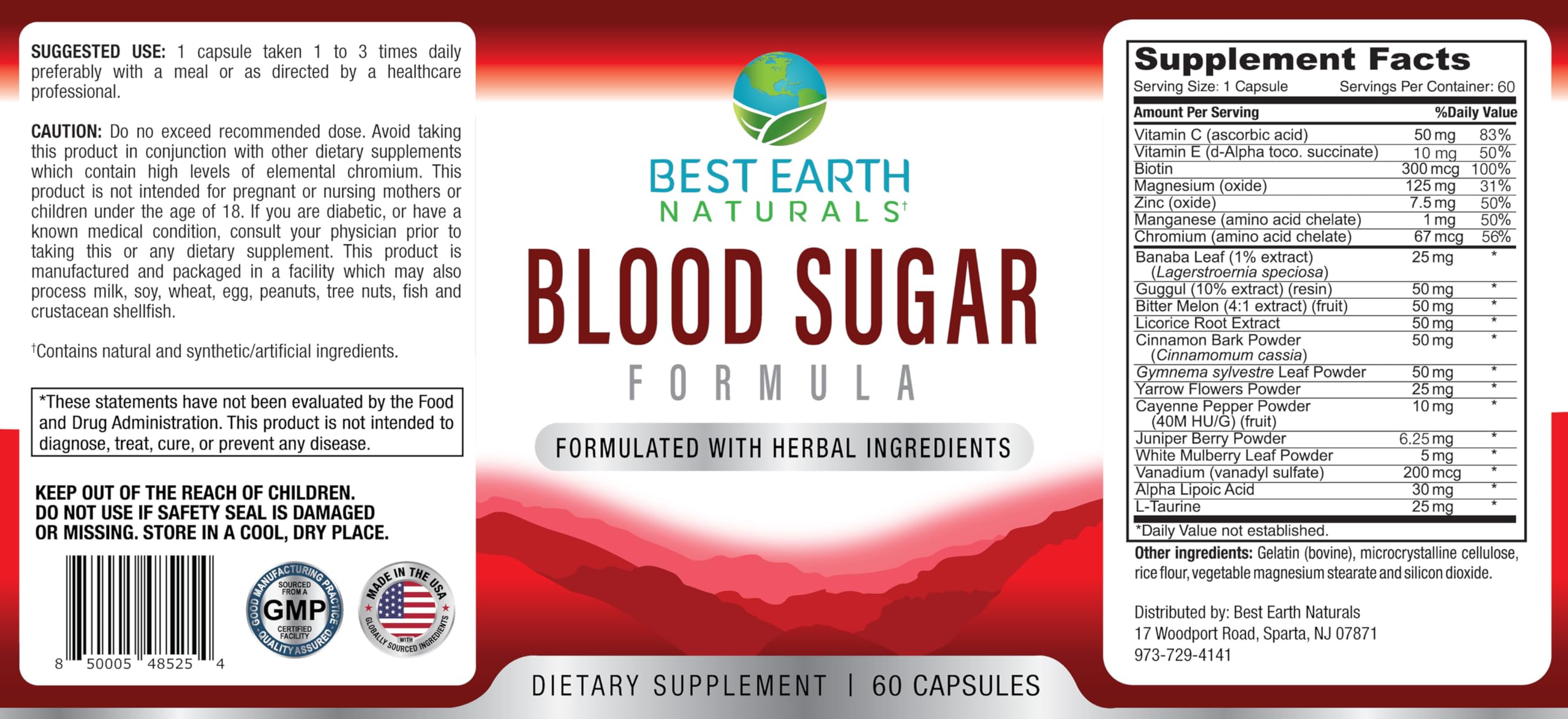 Best Earth Naturals cápsulas en primer plano, fácil de tomar y dosificar