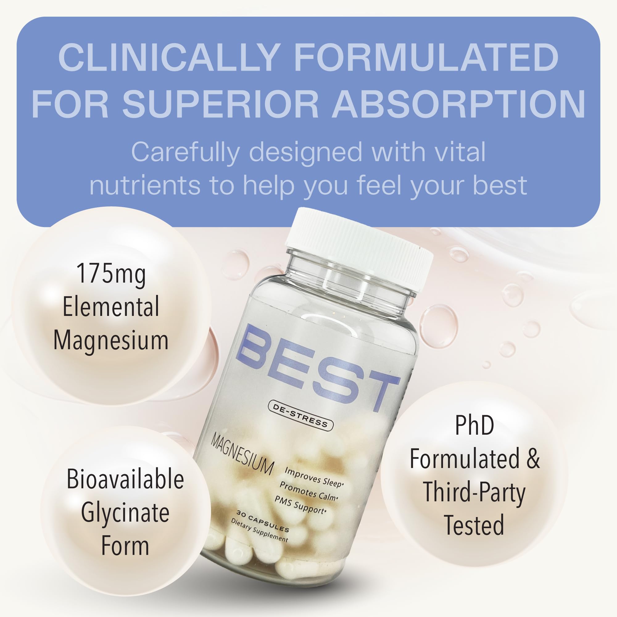 BEST Supplements cápsula en mano para comparar tamaño y dosis conveniente
