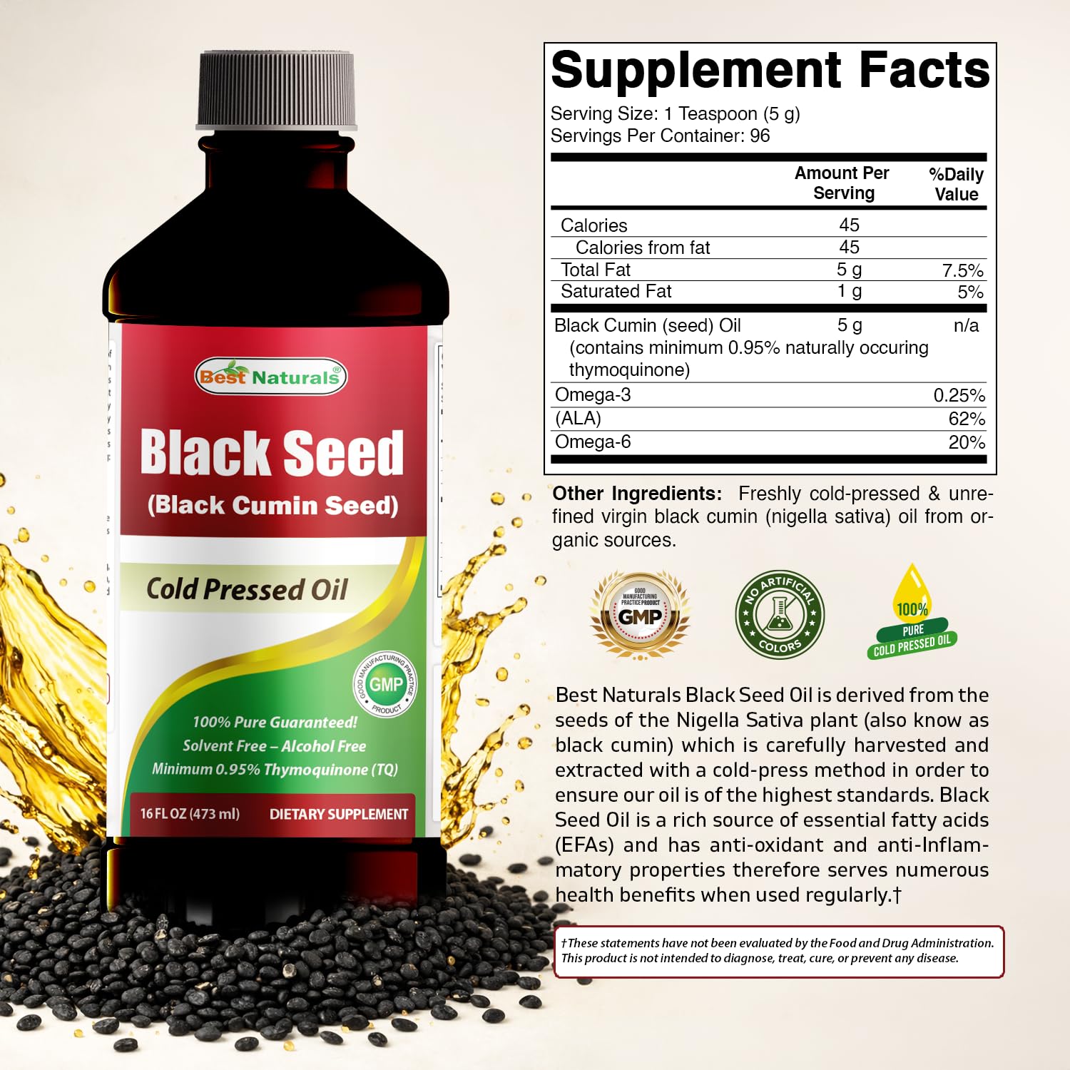 Best Naturals aceite usado como aderezo en ensalada fresca saludable