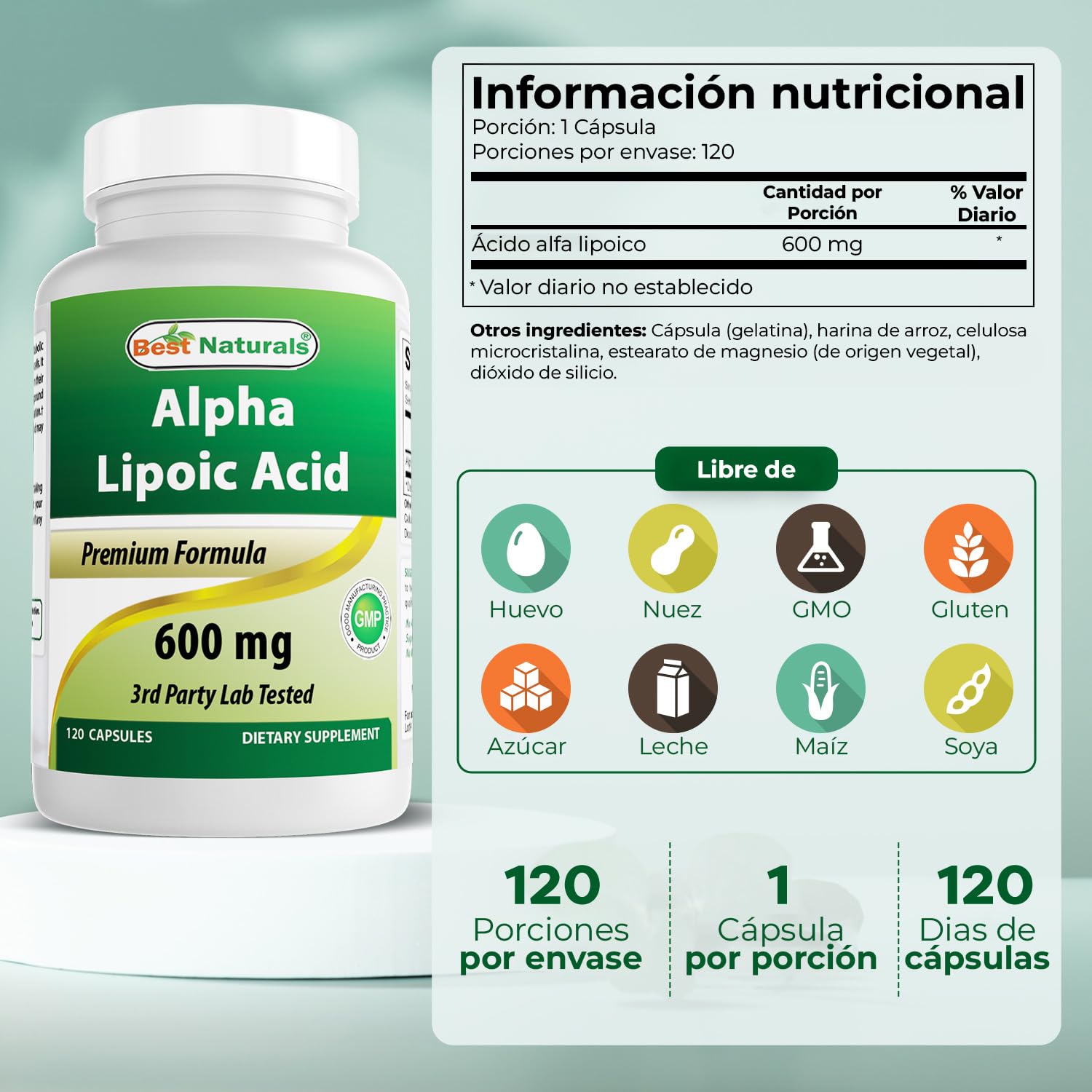 Best Naturals primer plano de cápsula que resalta textura y calidad