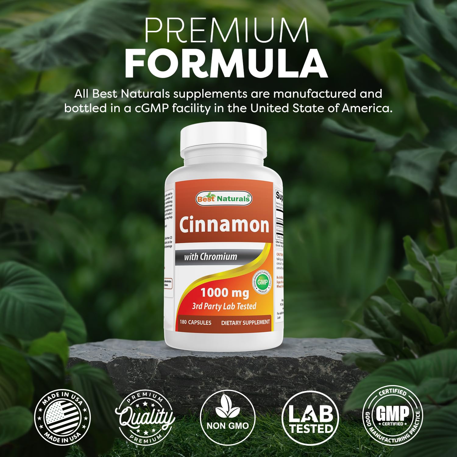 Frasco y cápsulas Best Naturals dispuestas sobre fondo neutro para presentación del producto