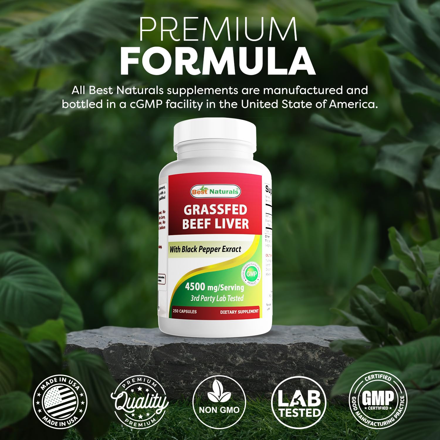 Best Naturals cápsula en mano para visualizar tamaño y porción práctica