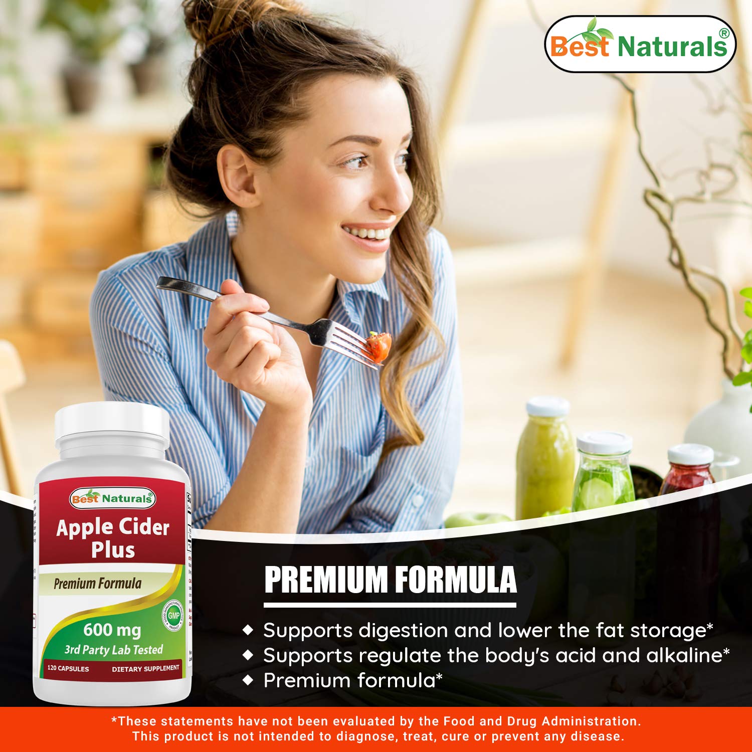 Best Naturals cápsulas en mano para comparar tamaño y facilidad de ingestión