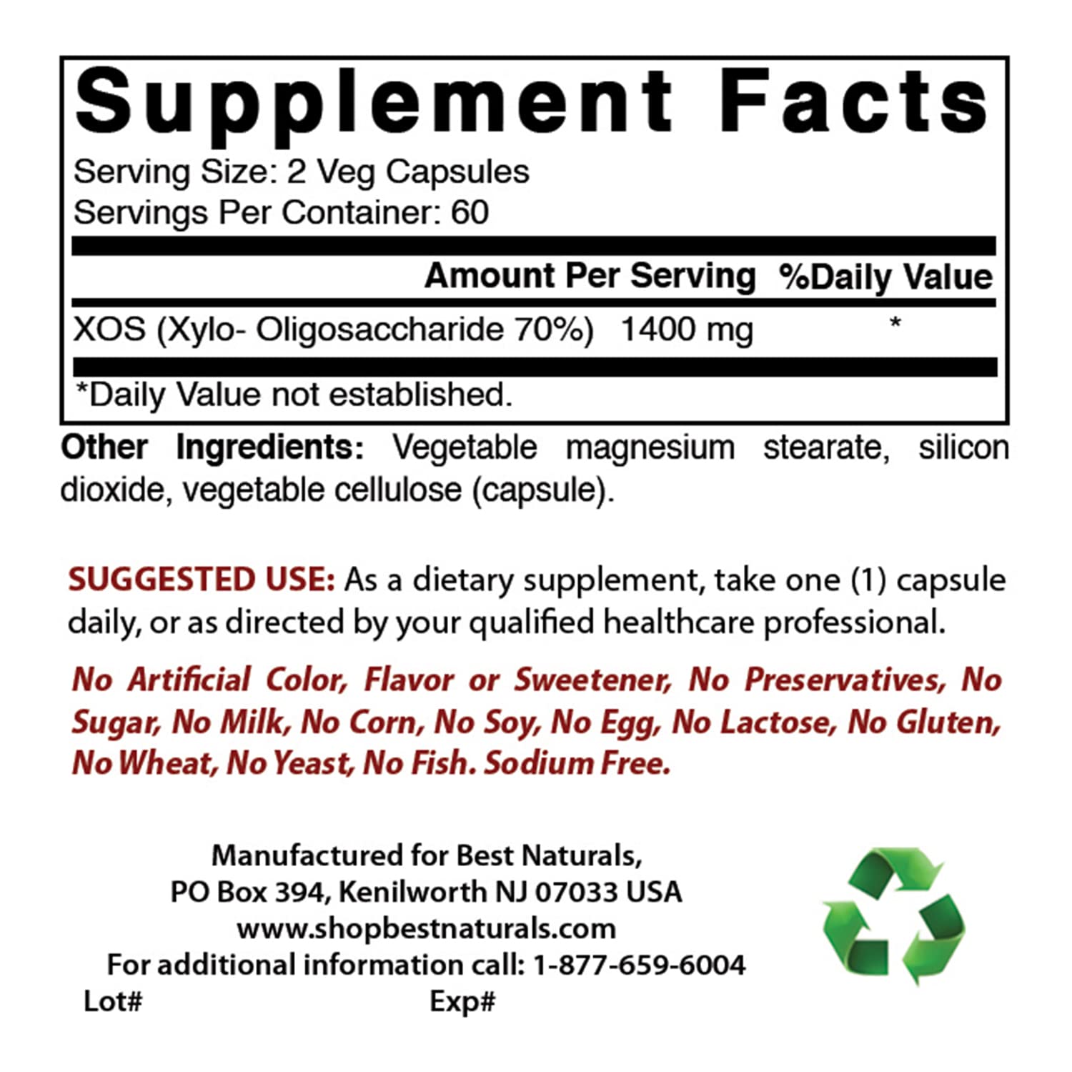 Best Naturals cápsulas vegetales en primer plano, fácil de tragar