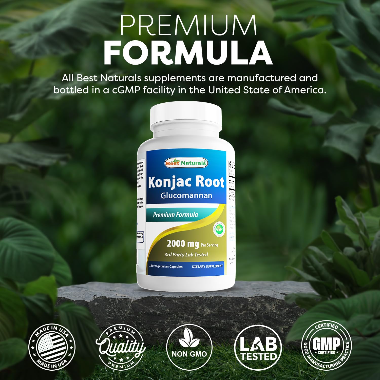 Best Naturals cápsula junto a mano para mostrar tamaño y dosificación fácil