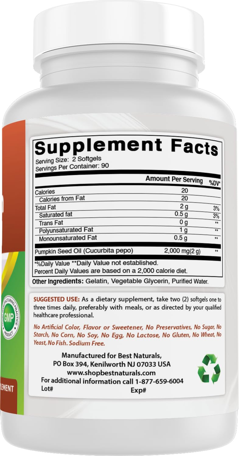 Best Naturals envase abierto con softgels mostrando cantidad en el frasco