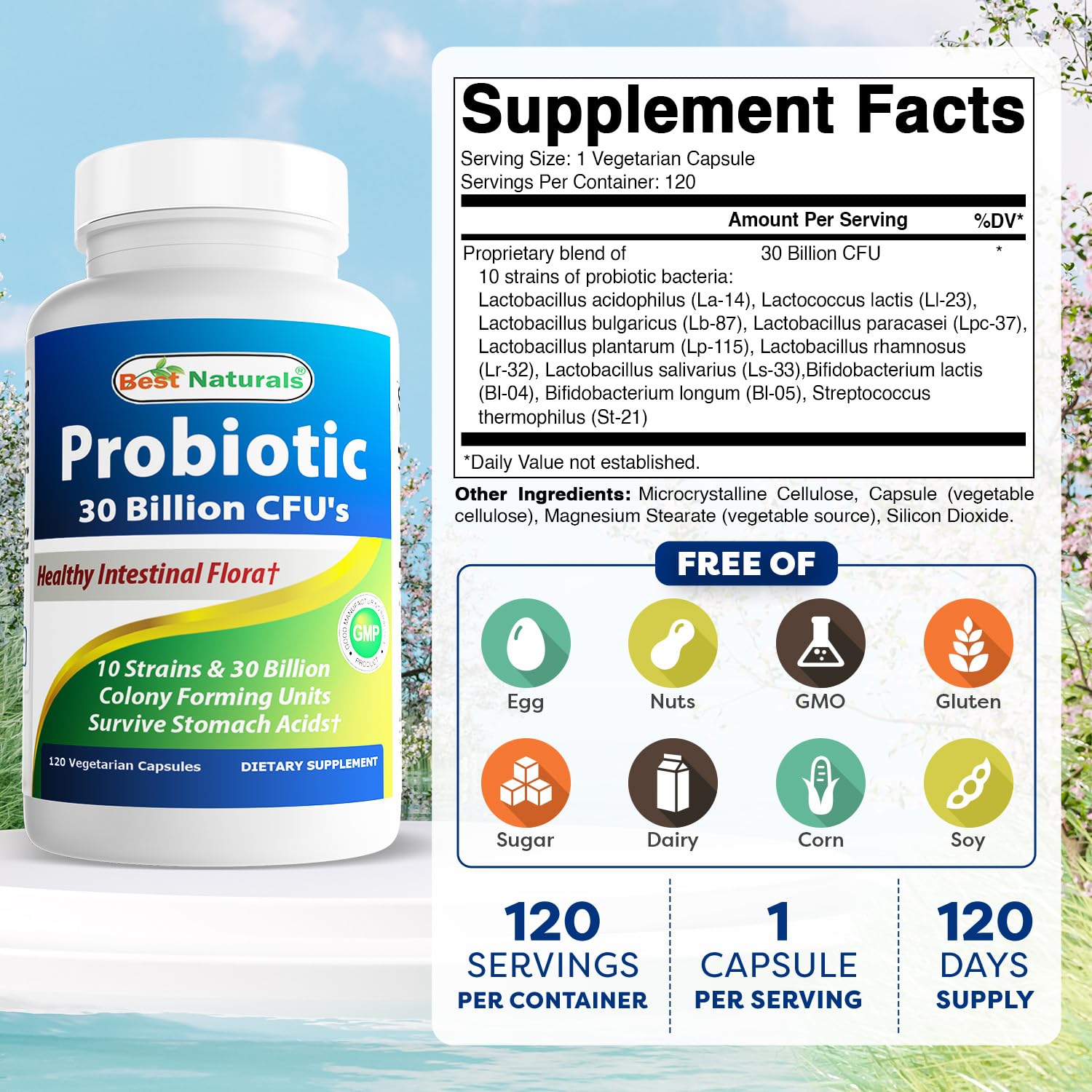 Best Naturals etiqueta detalle mostrando cepas y cantidad, transparencia informativa