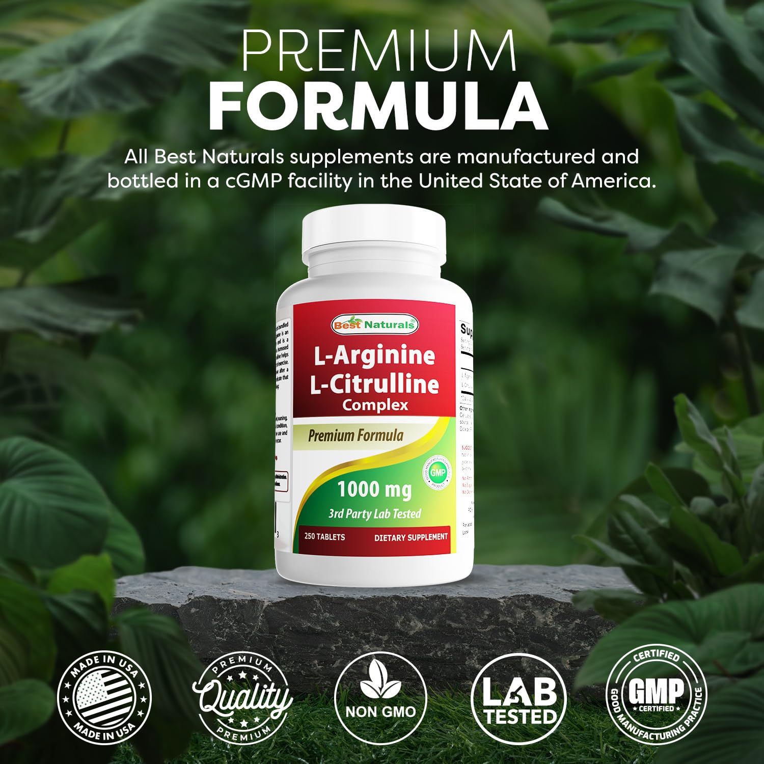 Best Naturals etiqueta con información nutricional y pruebas de terceros