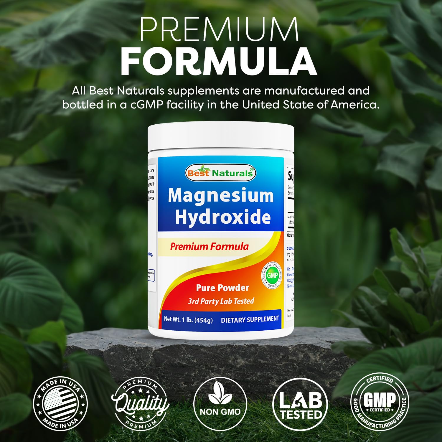 Best Naturals etiqueta con información nutricional y pruebas de laboratorio