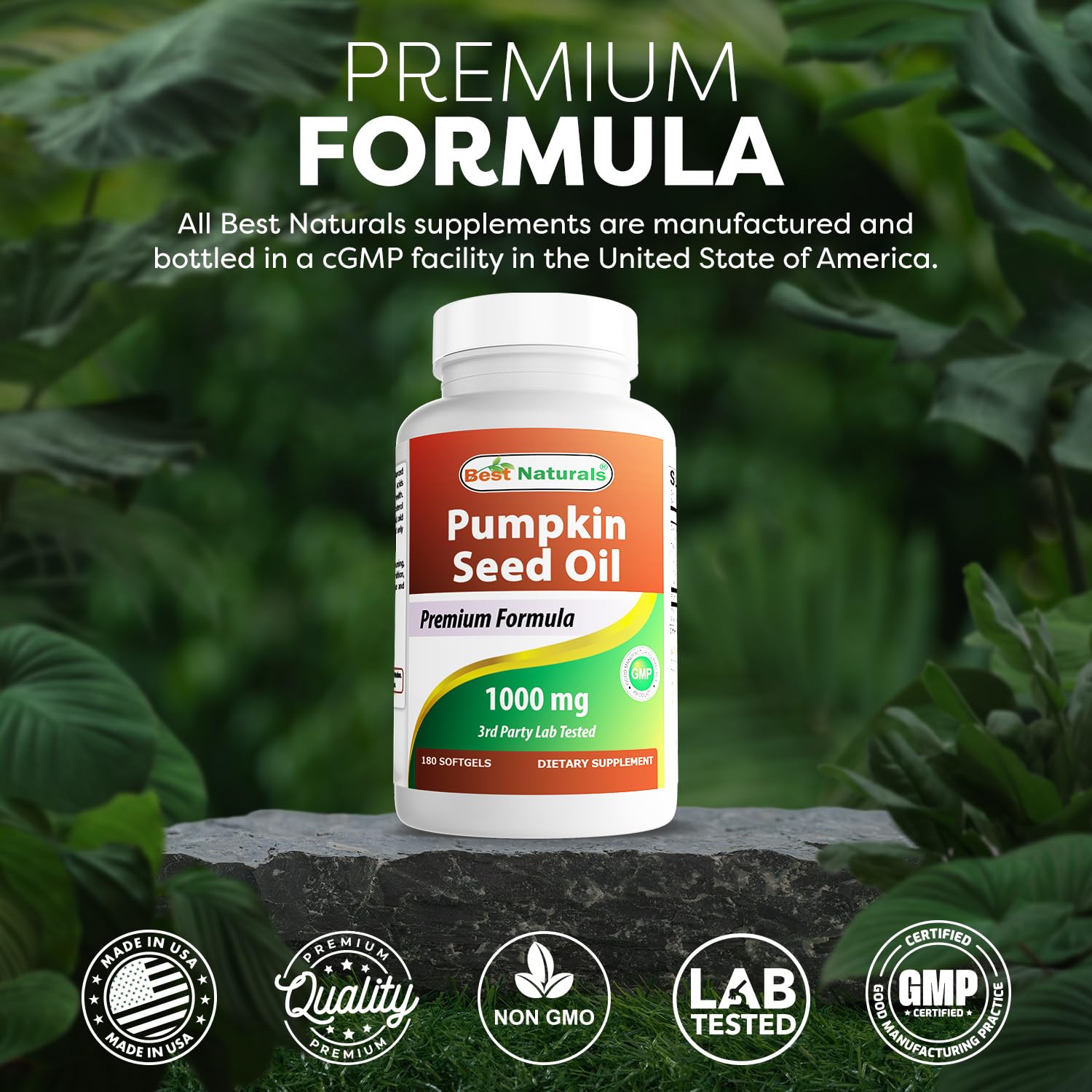 Best Naturals etiqueta con información nutricional y certificaciones visibles
