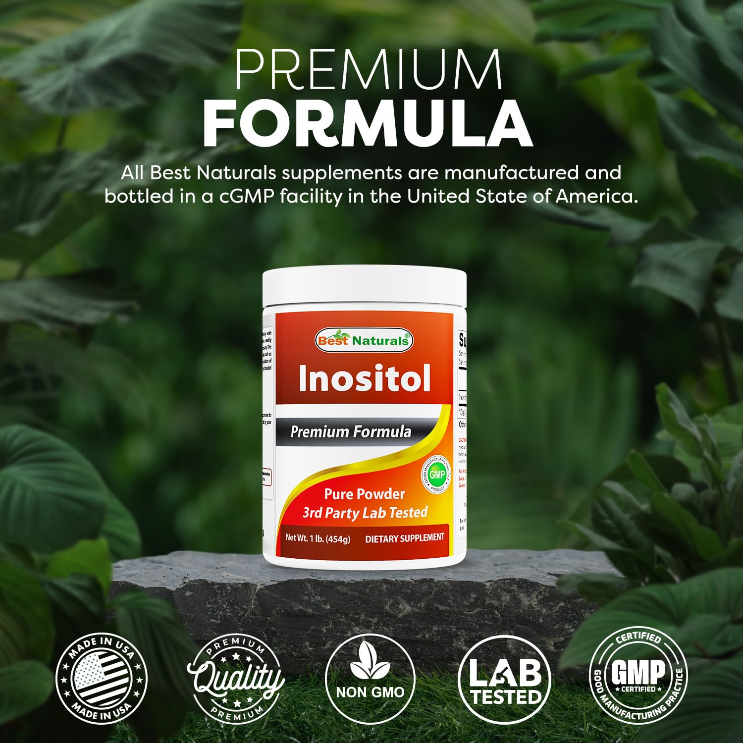 Best Naturals etiqueta con certificaciones y lista de ingredientes