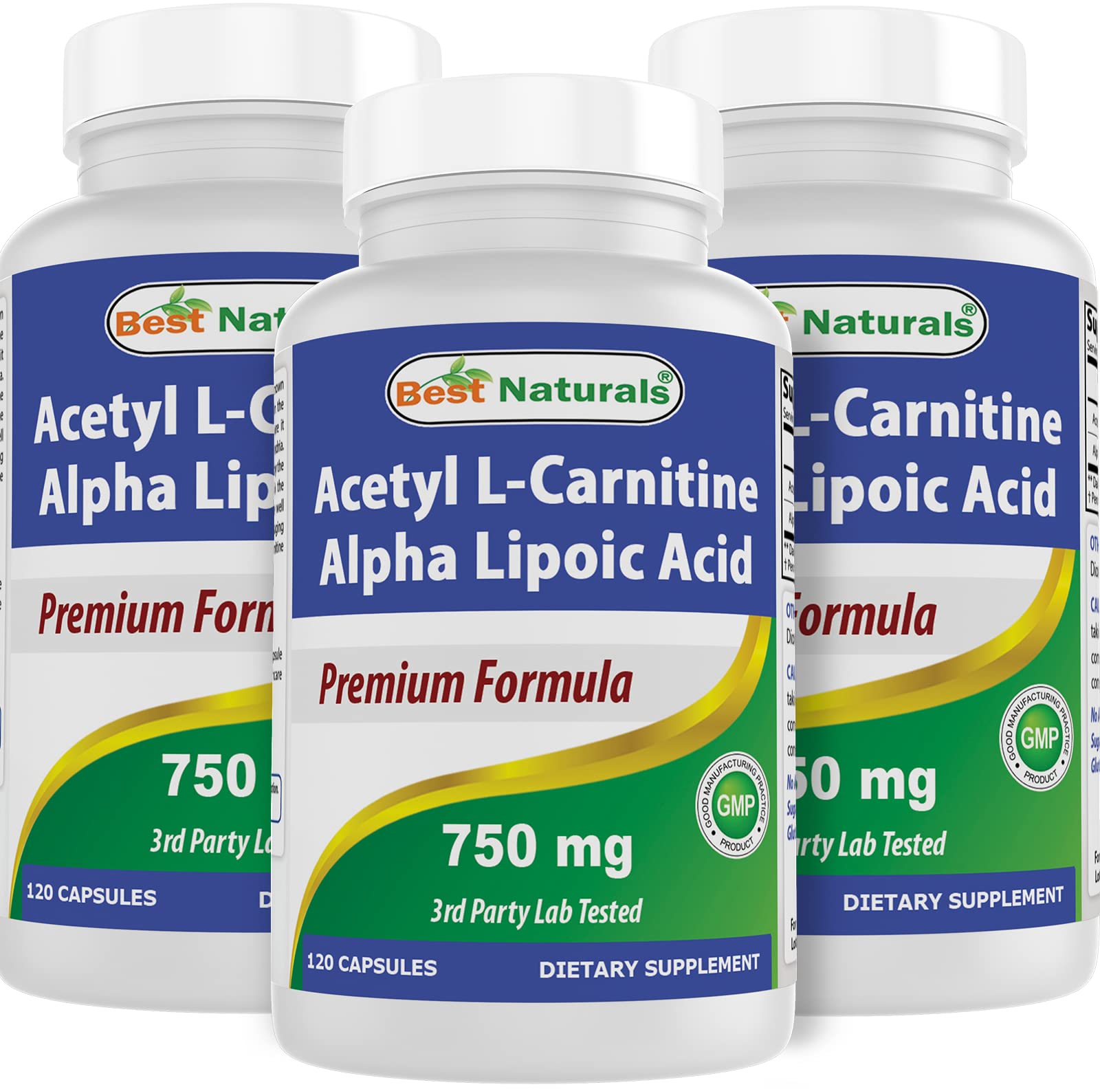 Best Naturals frontal del bote mostrando la marca y la dosis de 750 mg