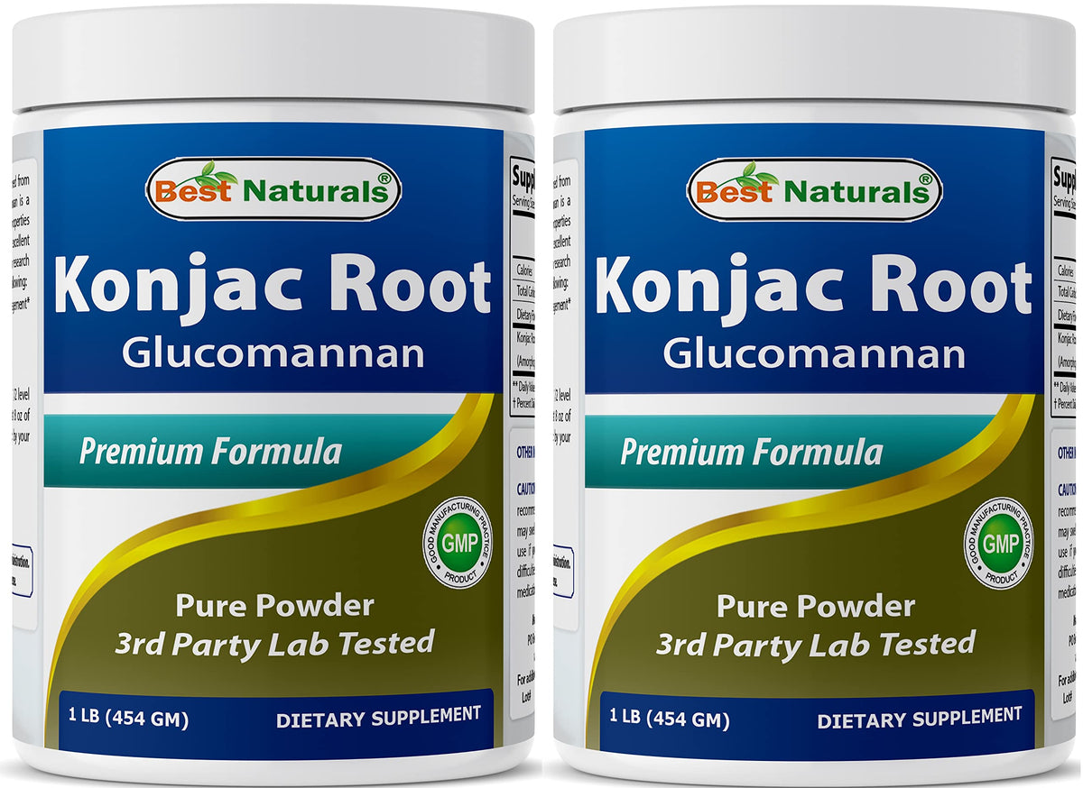 Best Naturals envase frontal de konjac con información visible y confianza