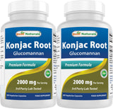 Best Naturals envase frontal de Konjac con información clara y beneficios