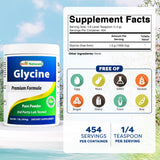 Primer plano del polvo de glicina Best Naturals mostrando textura fina y mezcla fácil