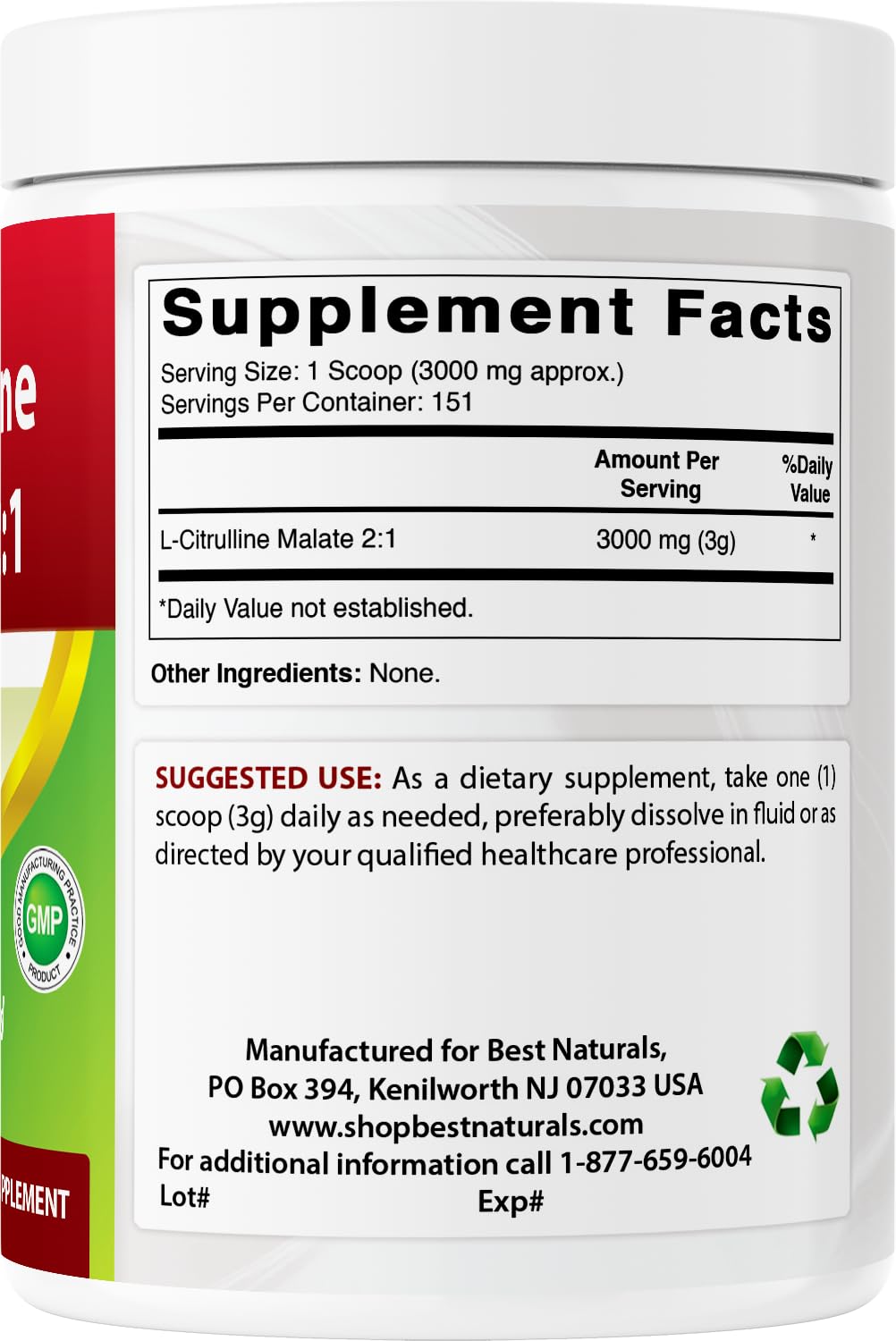 Best Naturals etiqueta y listado de ingredientes, claridad en certificaciones