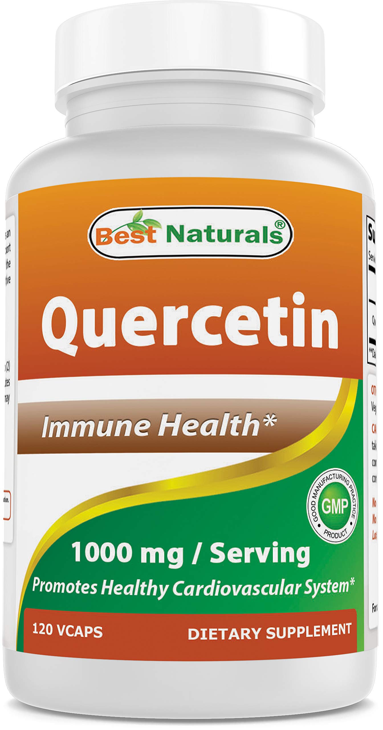Best Naturals botella frontal del suplemento de quercetina, práctica para almacenamiento