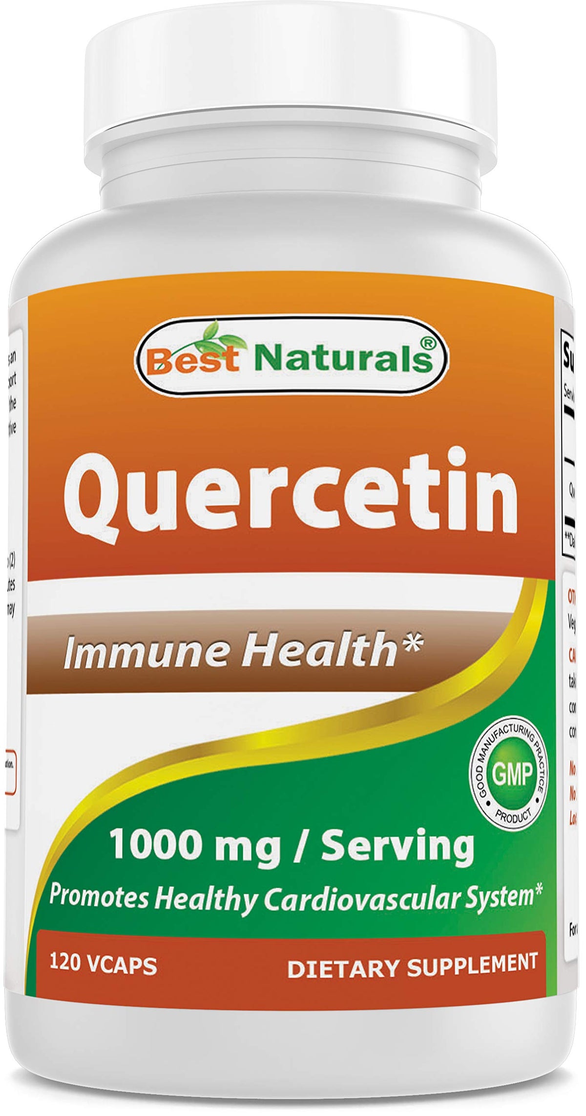 Best Naturals botella frontal del suplemento de quercetina, práctica para almacenamiento
