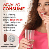 Best Naturals comprimido en primer plano, textura y tamaño visibles para control de dosis