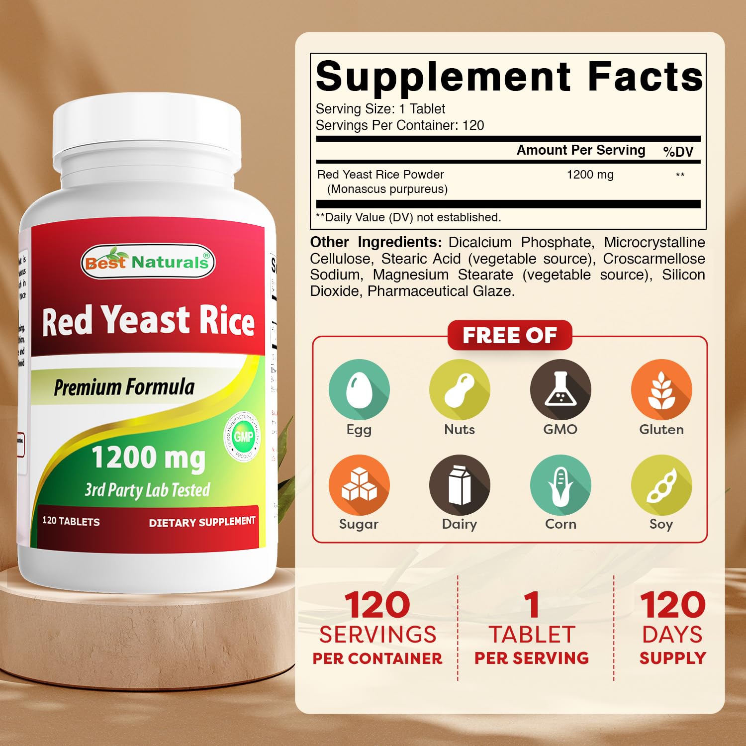 Best Naturals etiqueta lateral mostrando ingredientes y certificaciones, confianza