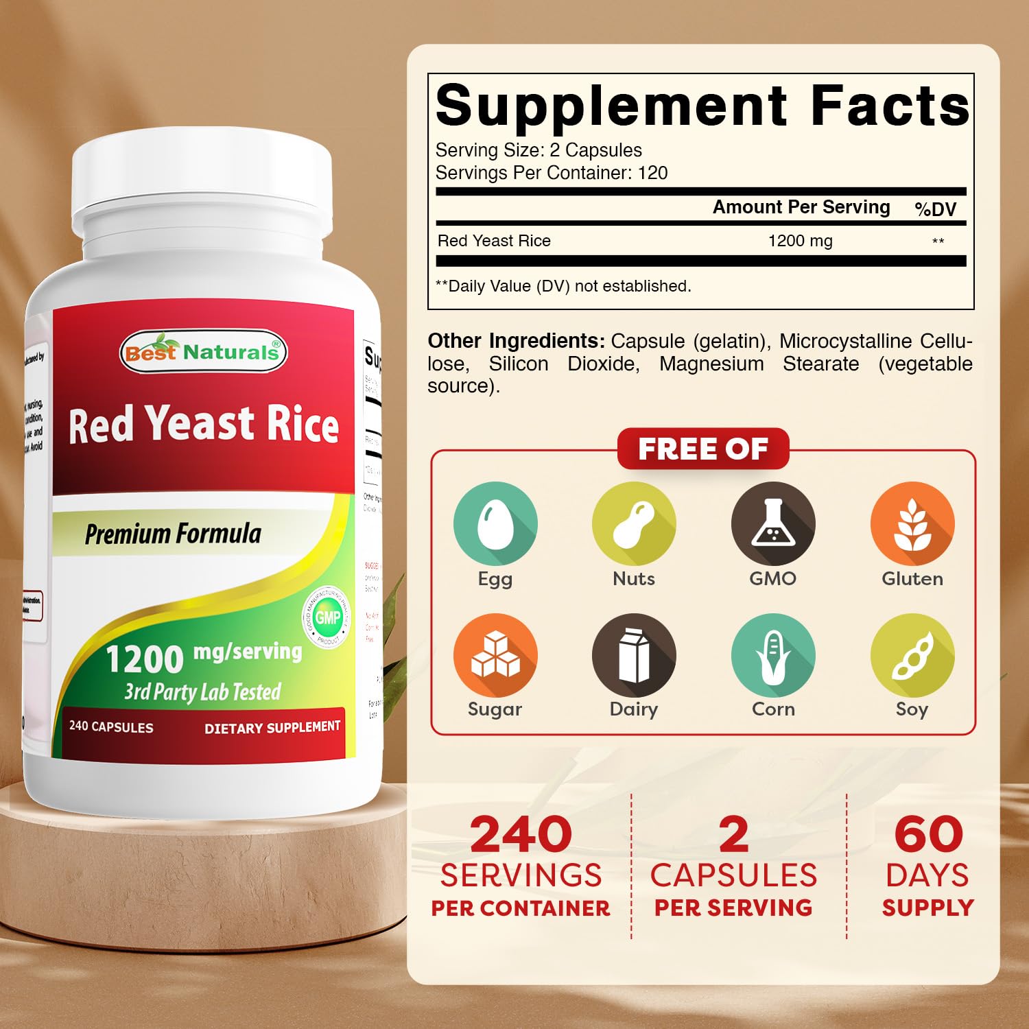 Best Naturals vista de la tapa sellada que garantiza frescura y seguridad