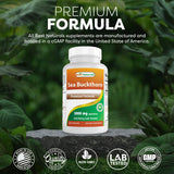 Best Naturals frasco junto a regla para comparar tamaño del producto
