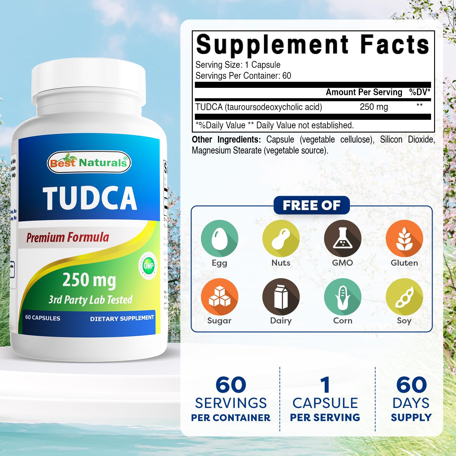 Best Naturals etiqueta detalle con información de pureza y calidad certificada