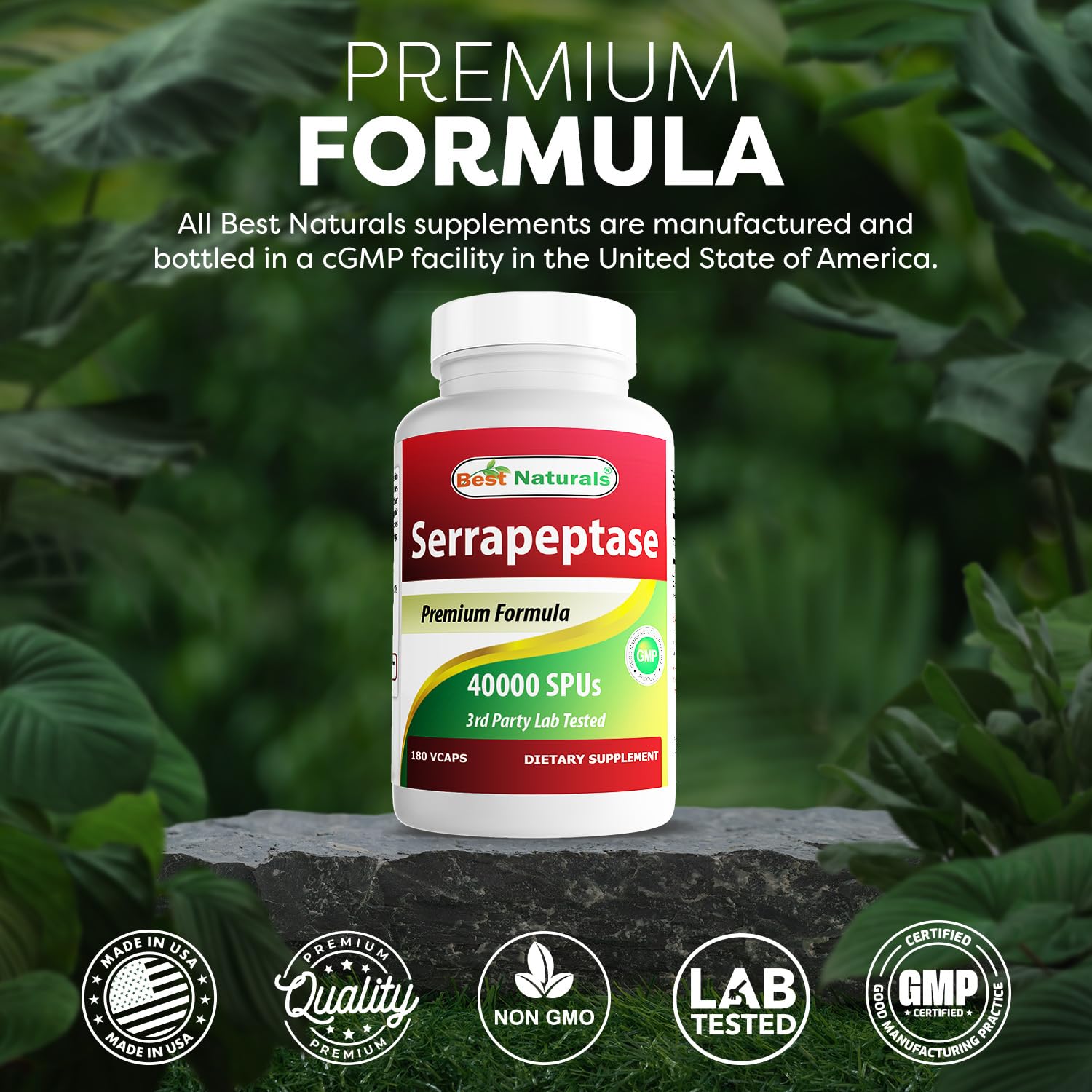 Best Naturals cápsulas en mano para apreciar la porción por toma