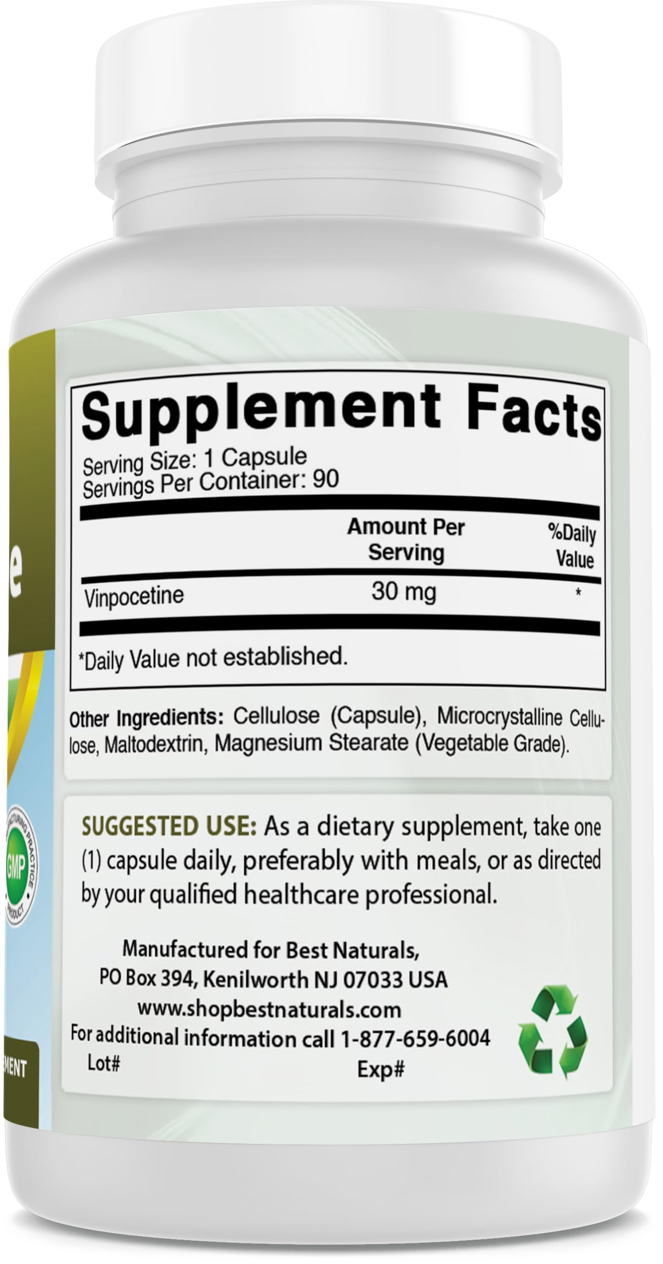 Best Naturals cápsula en mano para comparar escala y facilidad de consumo