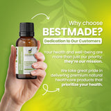 Bestmade producto junto a cepillo dental, beneficio: complemento en rutina bucal