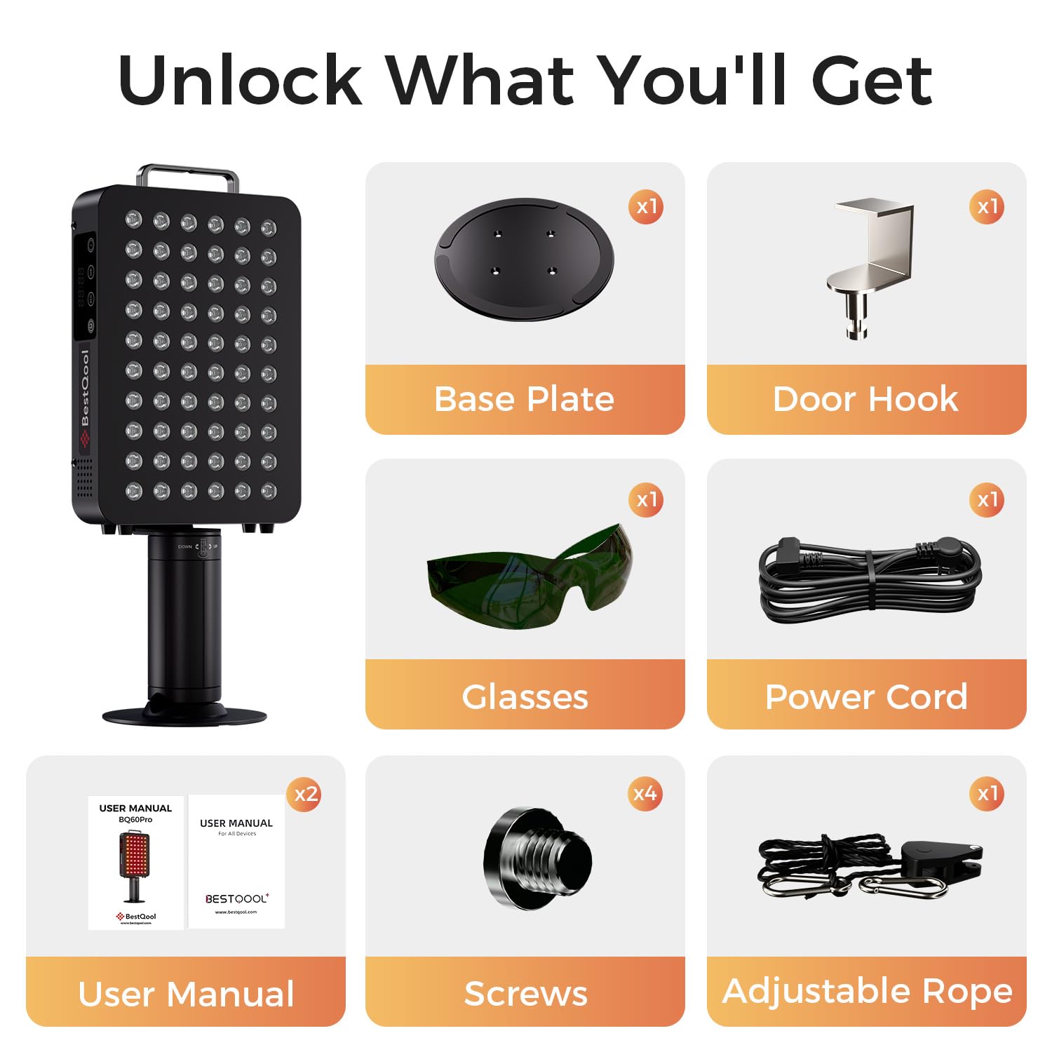 BestQool ajuste de ángulo 360 grados para colocación precisa