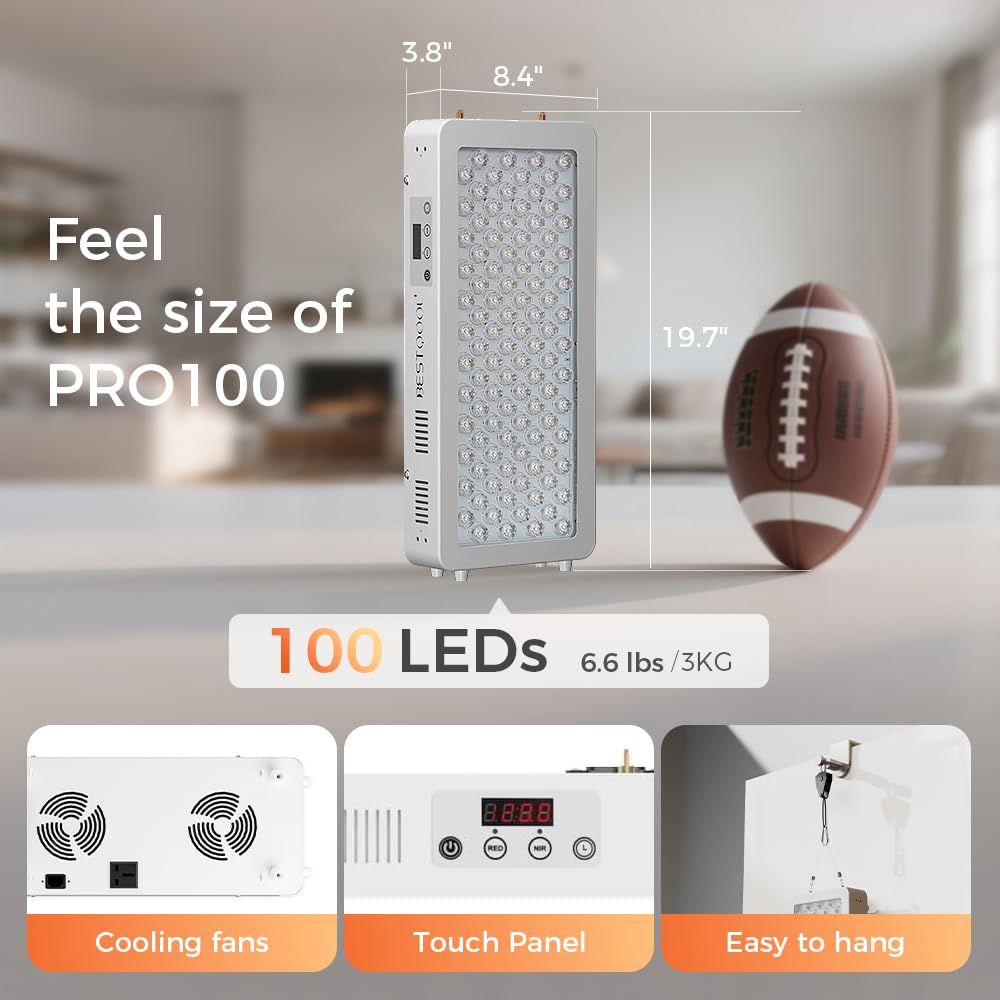 BestQool panel iluminando la espalda para amplia cobertura corporal