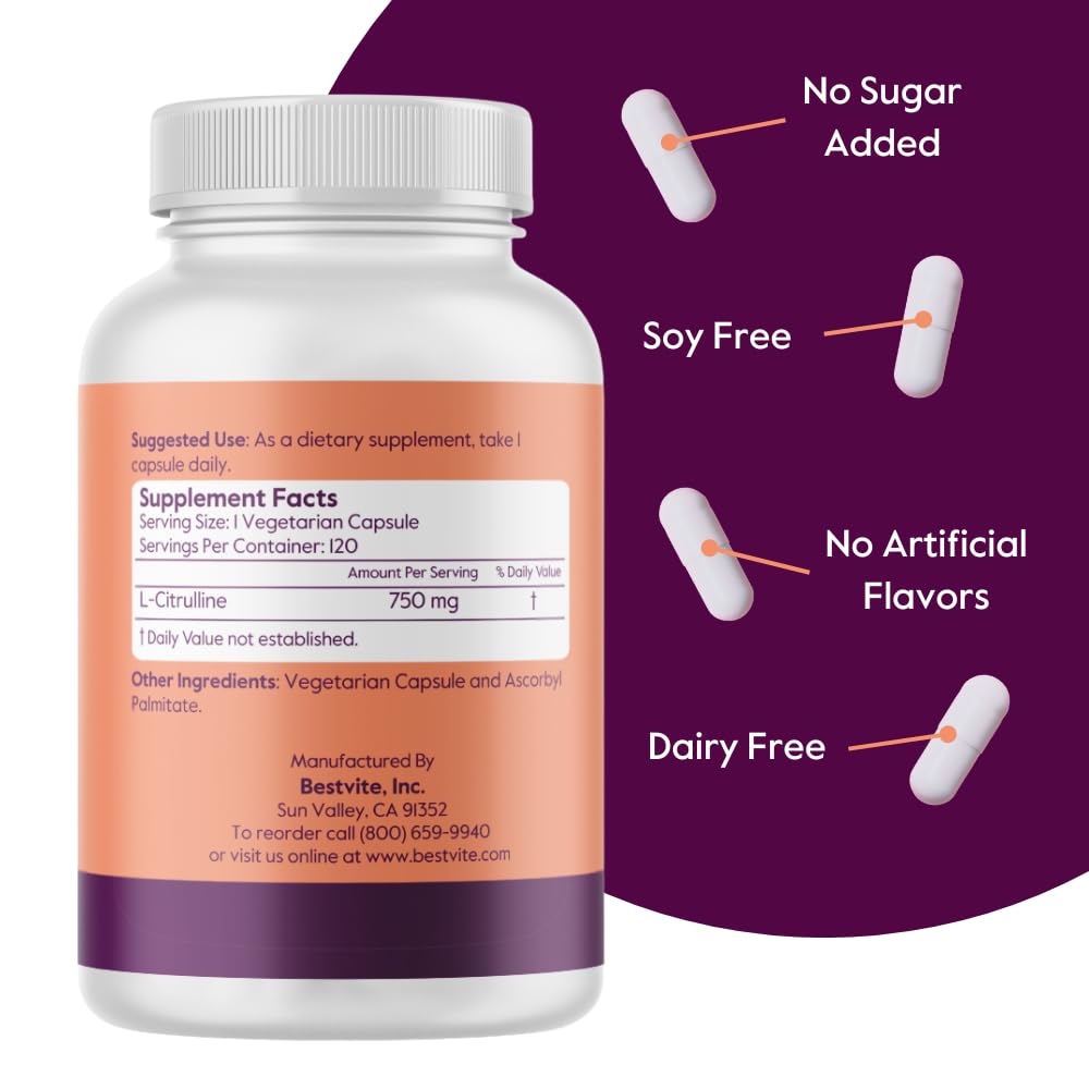 BESTVITE etiqueta nutricional legible con dosis 750 mg