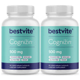 BESTVITE frasco frontal de Cognizin mostrando etiqueta y beneficio de apoyo cognitivo