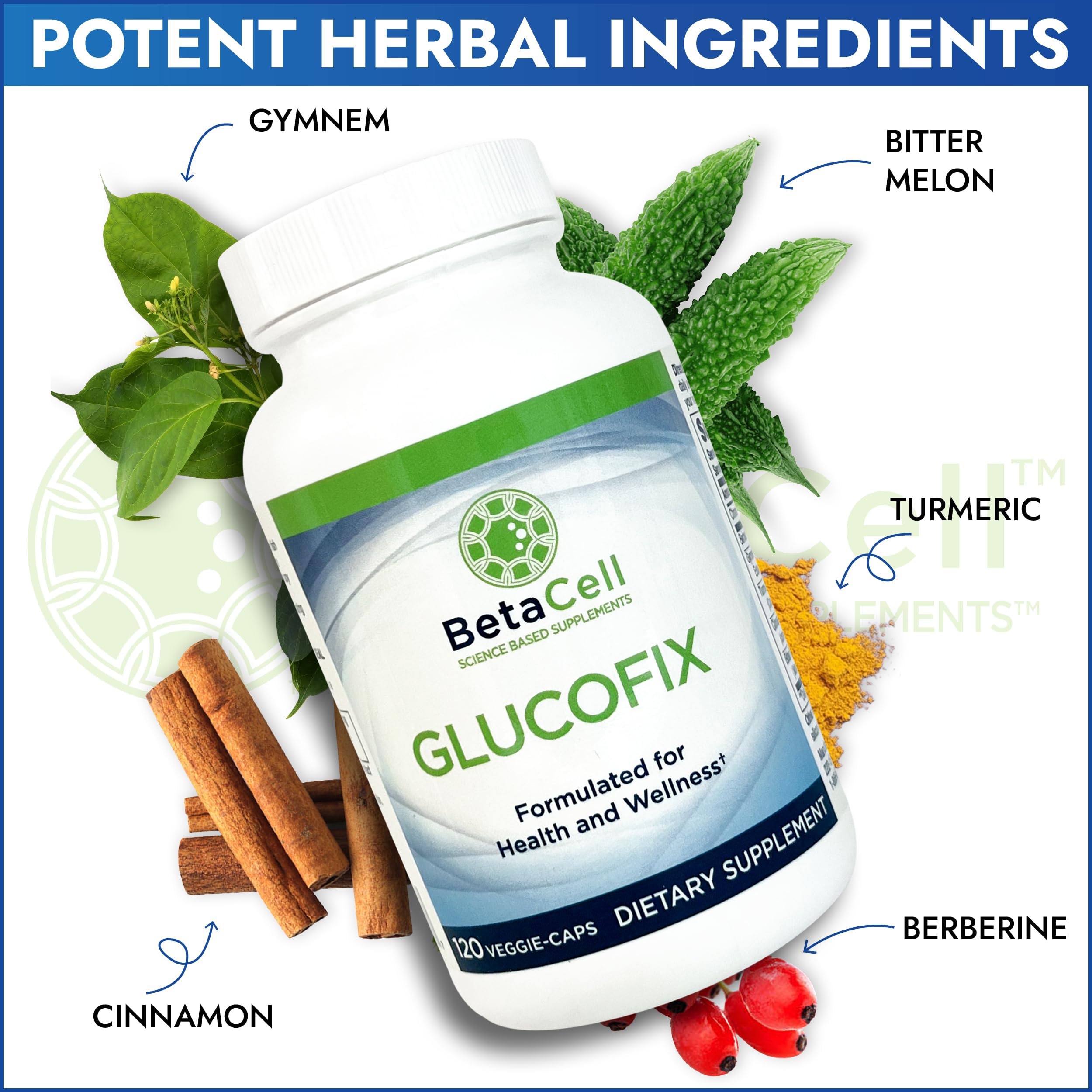 BETACELL ingredientes naturales de Glucofix: canela, berberina y cúrcuma