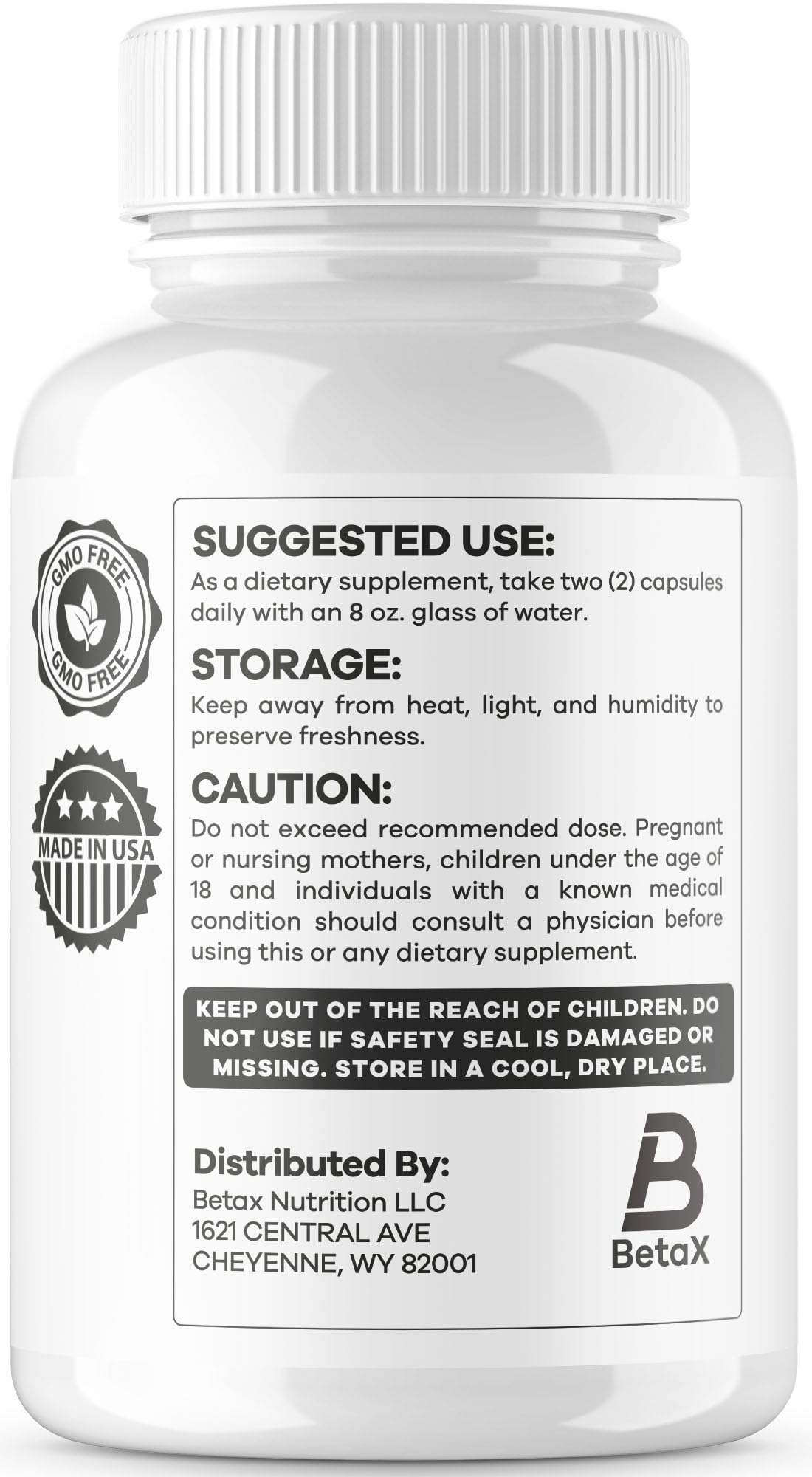 BetaX Lymph Savior etiqueta con ingredientes y certificaciones legibles