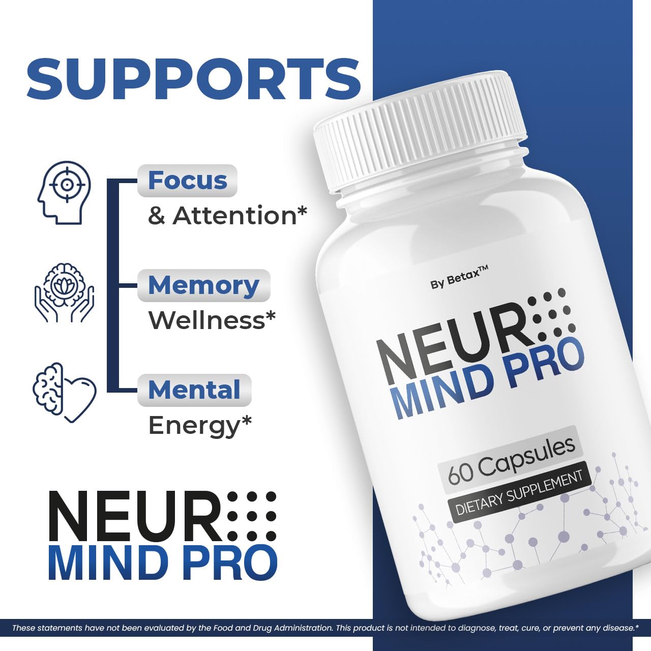BetaX NeuroMind Pro cápsulas en mano para mostrar tamaño práctico y dosificación