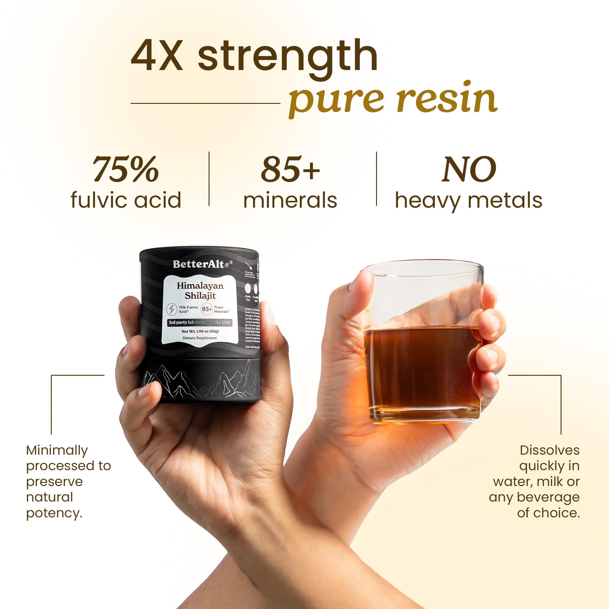Better Alt etiqueta con informe de laboratorio visible, beneficio de análisis verificado