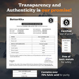 Better Alt etiqueta y informe de laboratorio visible que aporta confianza