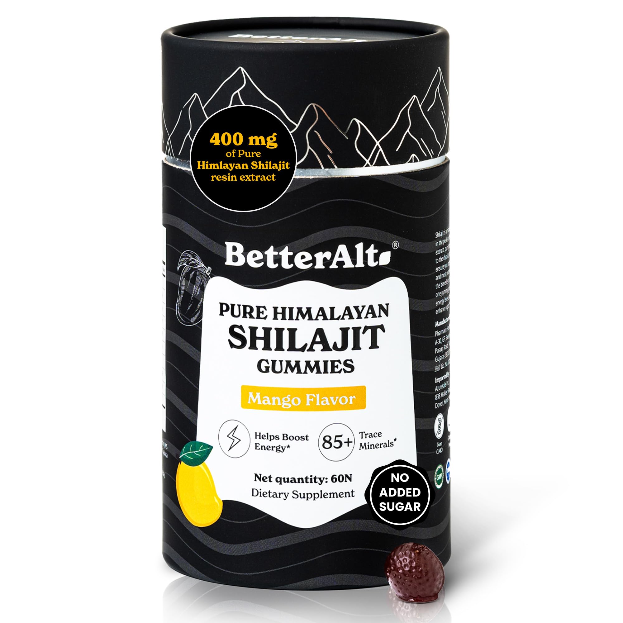Better Alt frasco frontal mostrando 60 gominolas y beneficio práctico