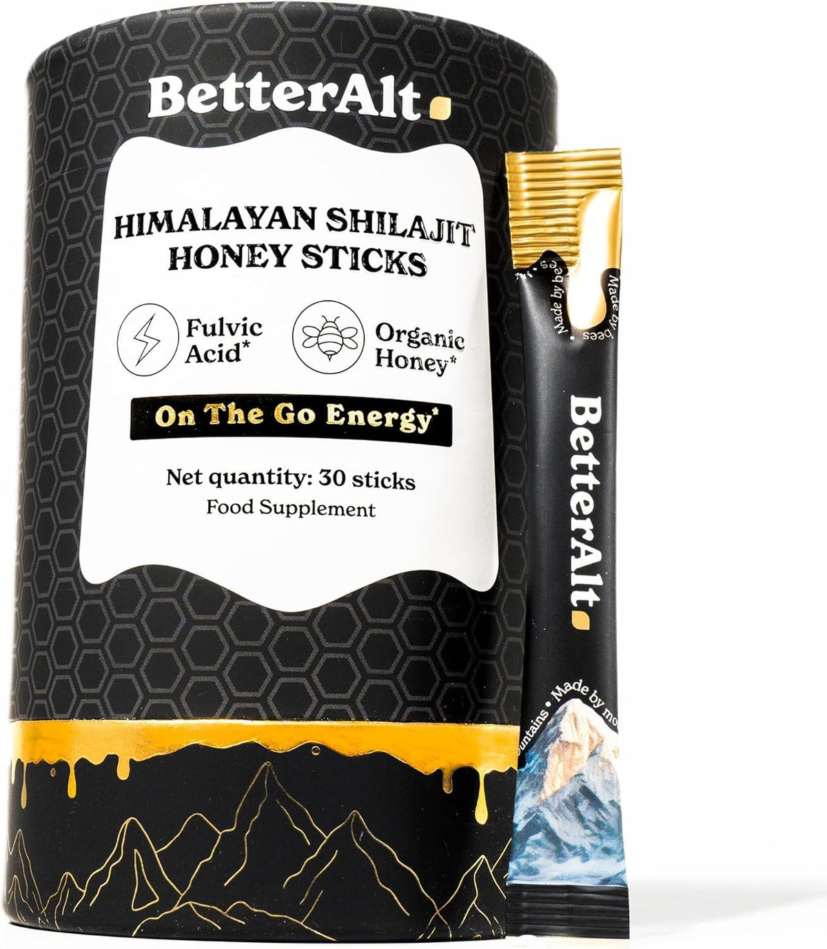 Better Alt empaque delantero mostrando 30 sticks y beneficios visibles