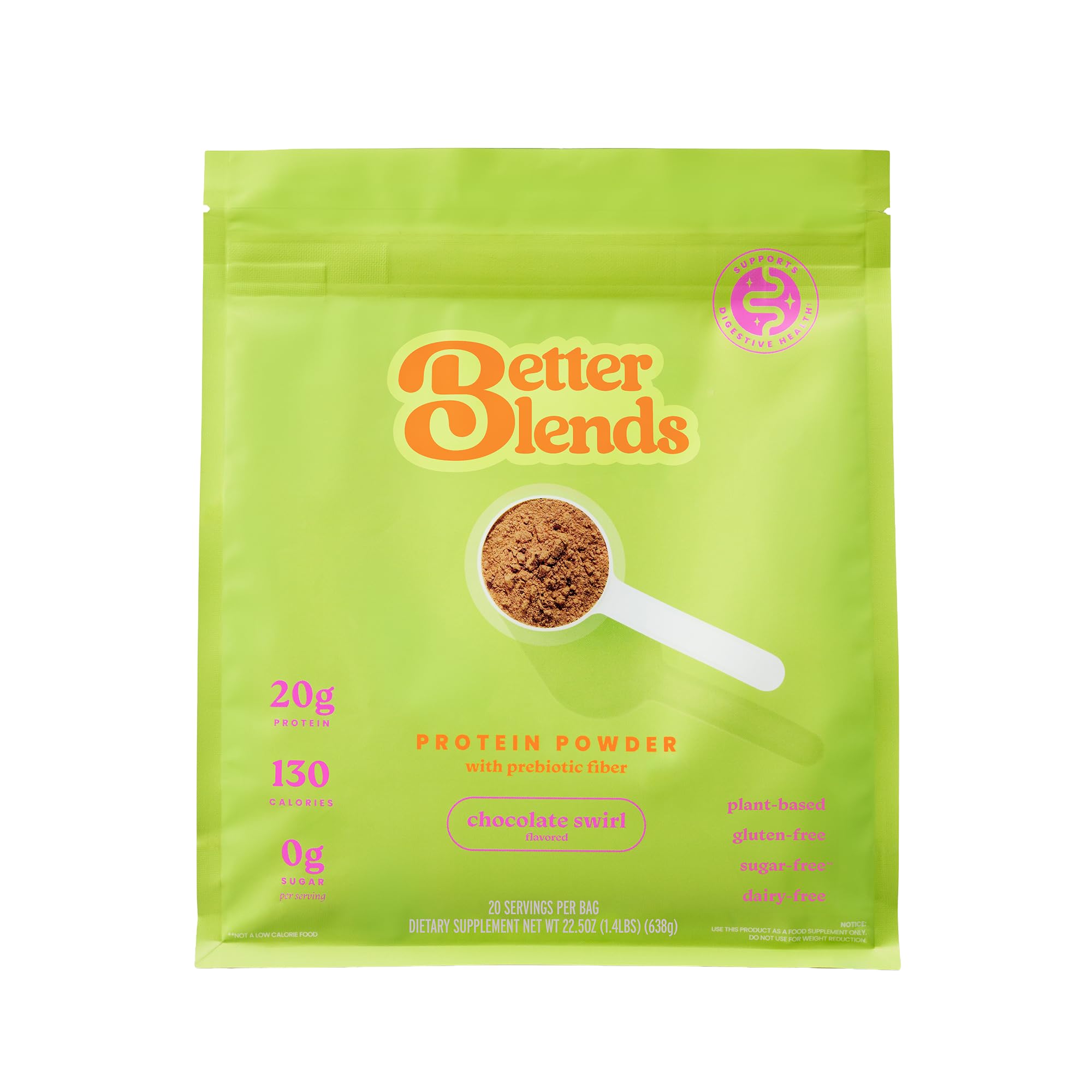 Better Blends frente del envase mostrando sello Low FODMAP y beneficio digestivo